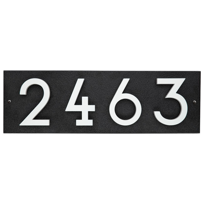 Whitehall Stand-Off Horizontal Sign, Black/White, 4 Digits
