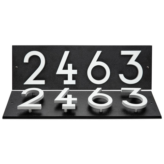 Whitehall Stand-Off Horizontal Sign, Black/White, 4 Digits