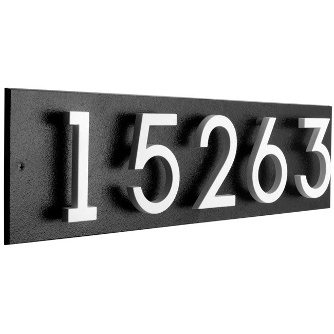 Whitehall Stand-Off Horizontal Sign, Black/White, 5 Digits