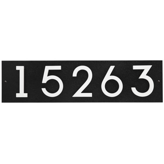 Whitehall Stand-Off Horizontal Sign, Black/White, 5 Digits
