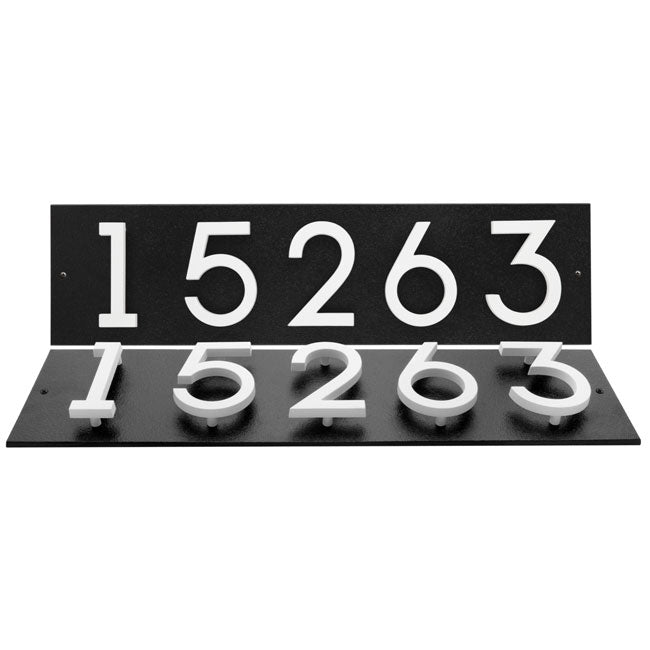 Whitehall Stand-Off Horizontal Sign, Black/White, 5 Digits