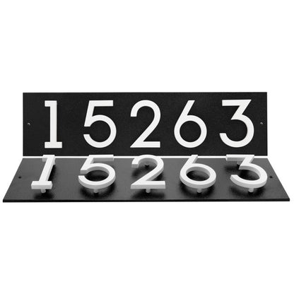 Whitehall Stand-Off Horizontal Sign, Black/White, 5 Digits
