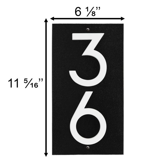 Whitehall Stand-Off Vertical Sign, Black/White, 2 Digits