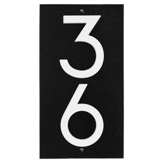 Whitehall Stand-Off Vertical Sign, Black/White, 2 Digits