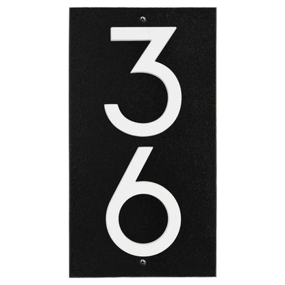 Whitehall Stand-Off Vertical Sign, Black/White, 2 Digits
