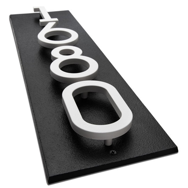 Whitehall Stand-Off Vertical Sign, Black/White, 4 Digits