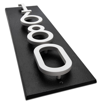 Whitehall Stand-Off Vertical Sign, Black/White, 4 Digits