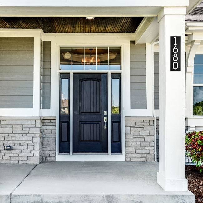 Whitehall Stand-Off Vertical Sign, Black/White, 4 Digits