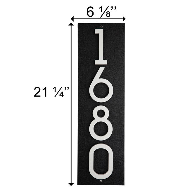 Whitehall Stand-Off Vertical Sign, Black/White, 4 Digits