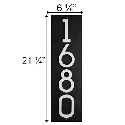 Whitehall Stand-Off Vertical Sign, Black/White, 4 Digits