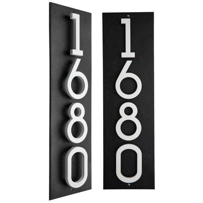 Whitehall Stand-Off Vertical Sign, Black/White, 4 Digits