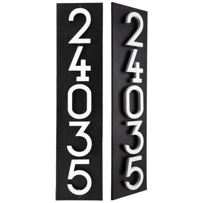 Whitehall Stand-Off Vertical Sign, Black/White, 5 Digits