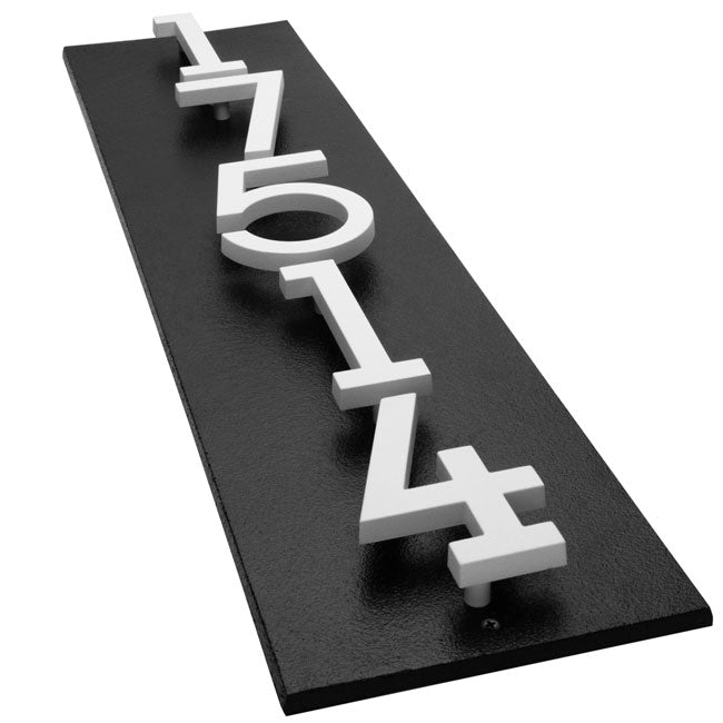 Whitehall Stand-Off Vertical Sign, Black/White, 5 Digits