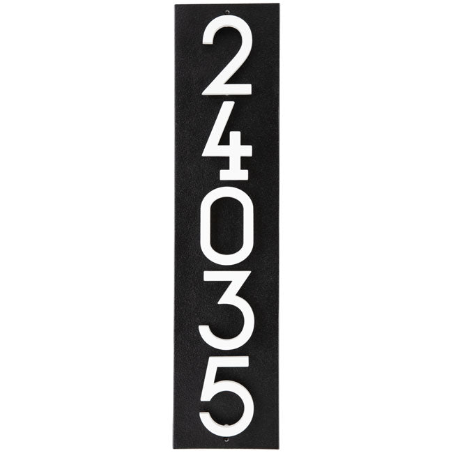 Whitehall Stand-Off Vertical Sign, Black/White, 5 Digits