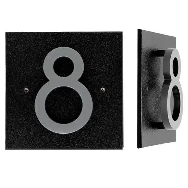 Whitehall Stand-Off Address Sign, Black/Silver, 1 Digit