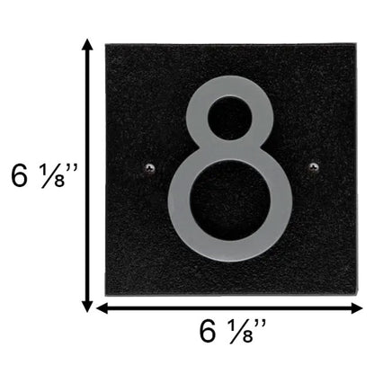 Whitehall Stand-Off Address Sign, Black/Silver, 1 Digit