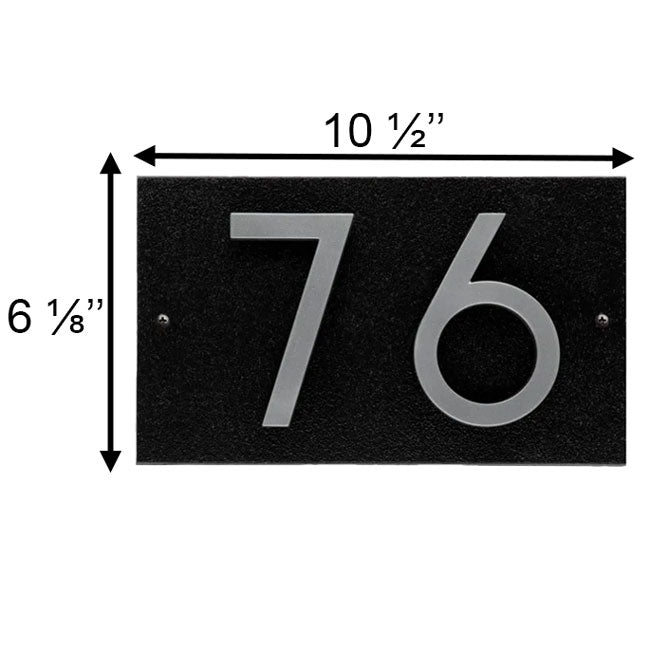 Whitehall Stand-Off Horizontal Sign, Black/Silver, 2 Digits