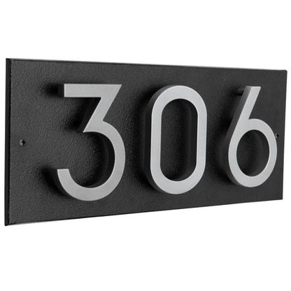 Whitehall Stand-Off Horizontal Sign, Black/Silver, 3 Digits