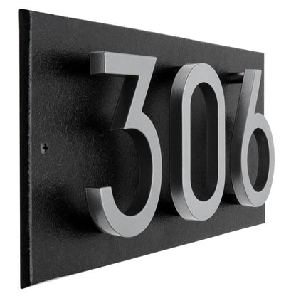 Whitehall Stand-Off Horizontal Sign, Black/Silver, 3 Digits