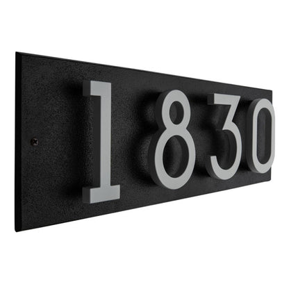 Whitehall Stand-Off Horizontal Sign, Black/Silver, 4 Digits