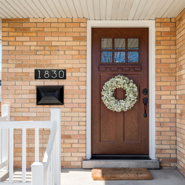 Whitehall Stand-Off Horizontal Sign, Black/Silver, 4 Digits