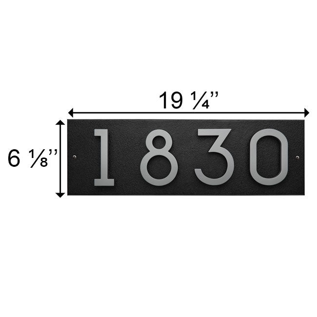 Whitehall Stand-Off Horizontal Sign, Black/Silver, 4 Digits