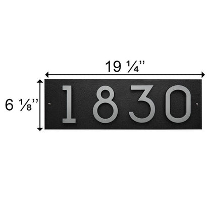 Whitehall Stand-Off Horizontal Sign, Black/Silver, 4 Digits