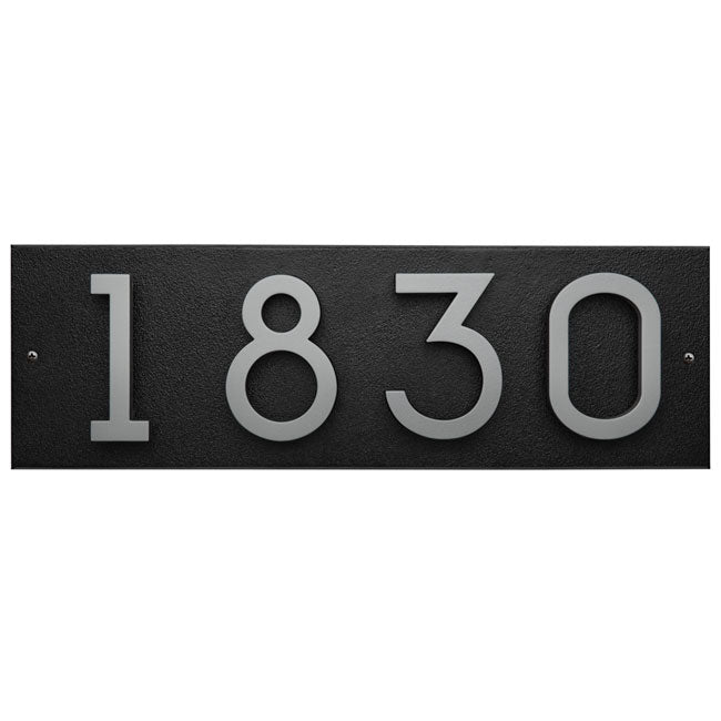 Whitehall Stand-Off Horizontal Sign, Black/Silver, 4 Digits