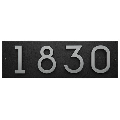 Whitehall Stand-Off Horizontal Sign, Black/Silver, 4 Digits