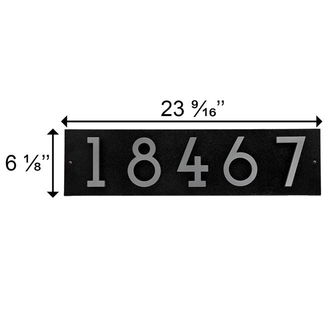 Whitehall Stand-Off Horizontal Sign, Black/Silver, 5 Digits