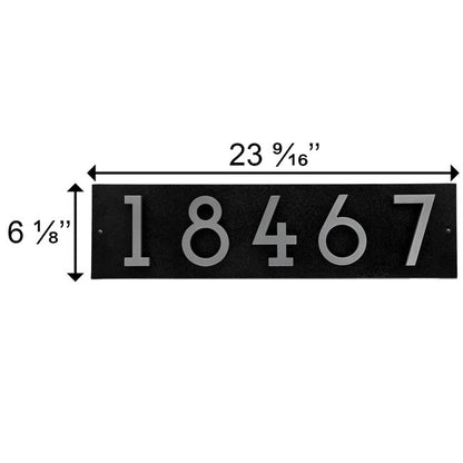 Whitehall Stand-Off Horizontal Sign, Black/Silver, 5 Digits