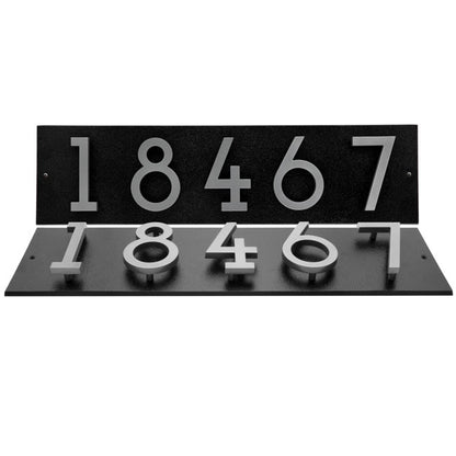 Whitehall Stand-Off Horizontal Sign, Black/Silver, 5 Digits