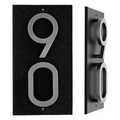 Whitehall Stand-Off Vertical Sign, Black/Silver, 2 Digits
