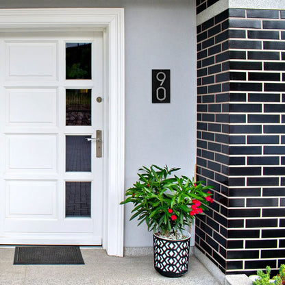 Whitehall Stand-Off Vertical Sign, Black/Silver, 2 Digits