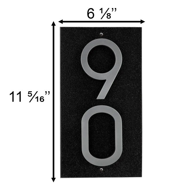 Whitehall Stand-Off Vertical Sign, Black/Silver, 2 Digits
