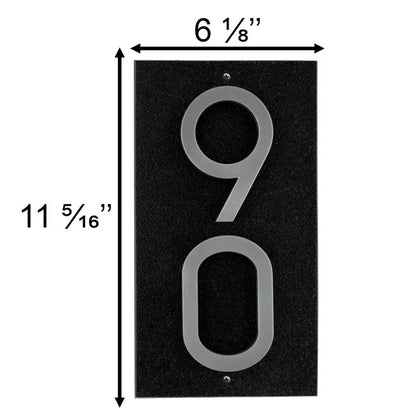 Whitehall Stand-Off Vertical Sign, Black/Silver, 2 Digits