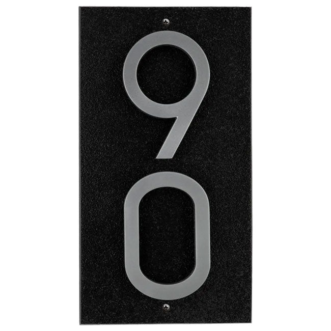 Whitehall Stand-Off Vertical Sign, Black/Silver, 2 Digits