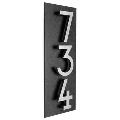 Whitehall Stand-Off Vertical Sign, Black/Silver, 3 Digits
