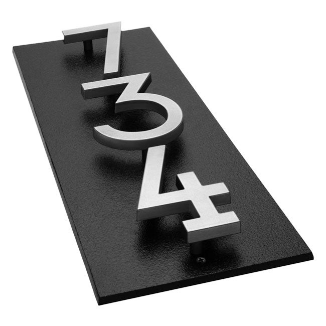 Whitehall Stand-Off Vertical Sign, Black/Silver, 3 Digits