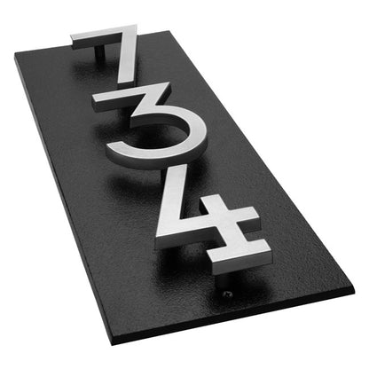 Whitehall Stand-Off Vertical Sign, Black/Silver, 3 Digits