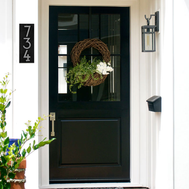 Whitehall Stand-Off Vertical Sign, Black/Silver, 3 Digits