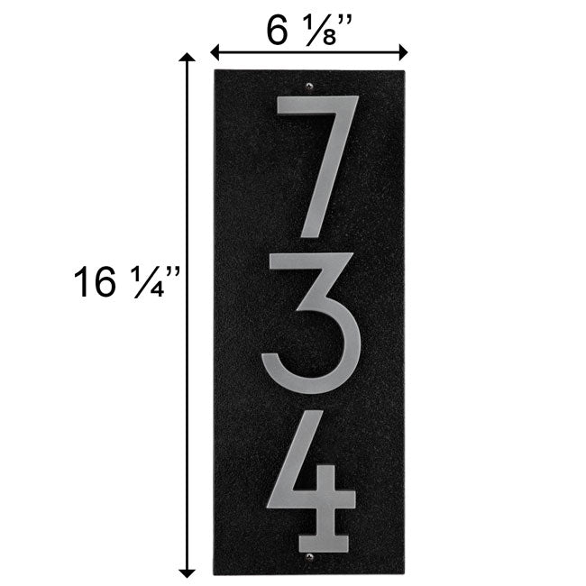 Whitehall Stand-Off Vertical Sign, Black/Silver, 3 Digits