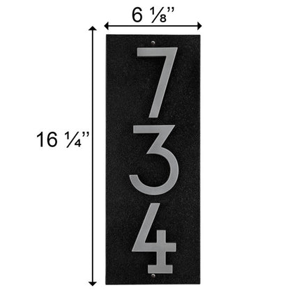 Whitehall Stand-Off Vertical Sign, Black/Silver, 3 Digits