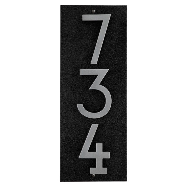 Whitehall Stand-Off Vertical Sign, Black/Silver, 3 Digits