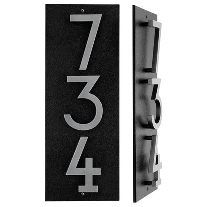 Whitehall Stand-Off Vertical Sign, Black/Silver, 3 Digits