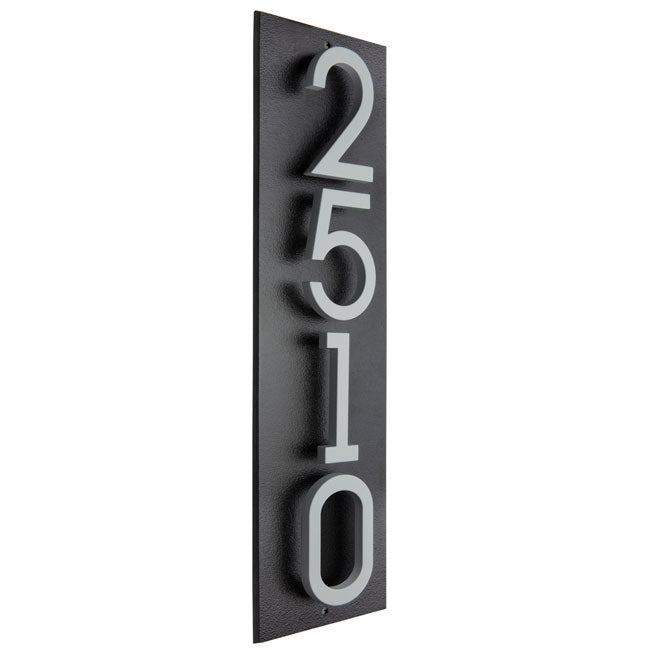 Whitehall Stand-Off Vertical Sign, Black/Silver, 4 Digits