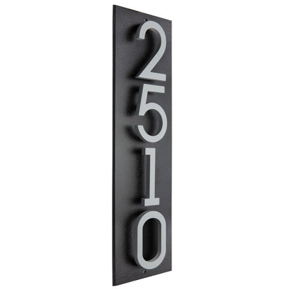 Whitehall Stand-Off Vertical Sign, Black/Silver, 4 Digits