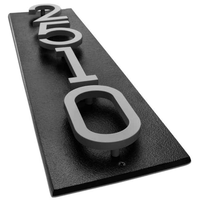 Whitehall Stand-Off Vertical Sign, Black/Silver, 4 Digits