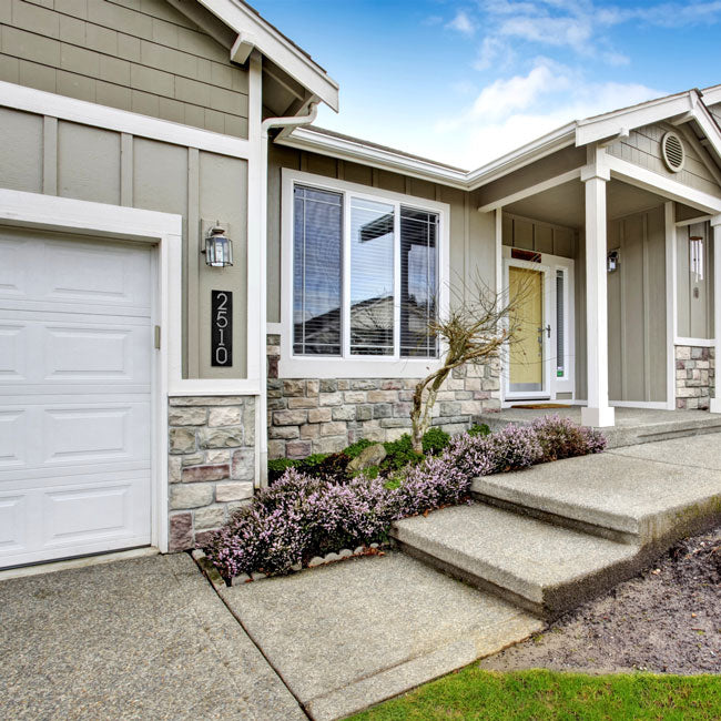 Whitehall Stand-Off Vertical Sign, Black/Silver, 4 Digits