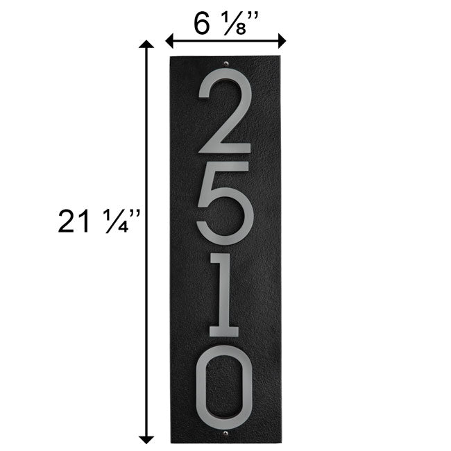 Whitehall Stand-Off Vertical Sign, Black/Silver, 4 Digits
